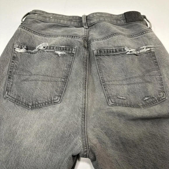 American Eagle Outfitters Distressed Straight Jeans Blue Denim Women's Size 6 - Picture 3 of 12